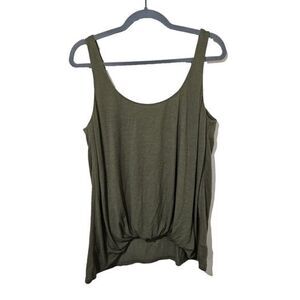 Elizabeth & James Knit Tank Top Womens Size M Hi Low Minimalist Olive Green